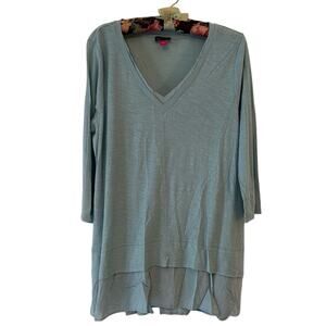 NWT Vince Camuto Women's Sage Tiered Tunic Three-Quarter Sleeve Size L